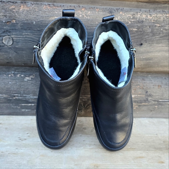 ✨️Blondo NEW Alessa Black Leather, Aqua Protect, Insulated Winter Bootie. 9WW - Picture 6 of 15